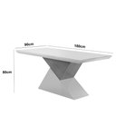 Ver imagem 3 de Mesa Aster 180 Cm Tampo Em MDF e Vidro Com Canto Reto