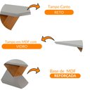 Ver imagem 4 de Mesa Aster 180 Cm Tampo Em MDF e Vidro Com Canto Reto