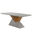 Ver imagem 1 de Mesa Aster 180 Cm Tampo Em MDF e Vidro Com Canto Reto