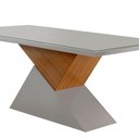 Ver imagem 2 de Mesa Aster 180 Cm Tampo Em MDF e Vidro Com Canto Reto