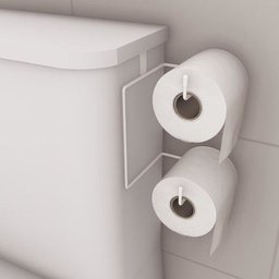 Suporte Porta Papel Higienico Aço Inoxidável Duplo Aramado para Caixa Cromado Aço Preto - 3