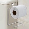 Suporte Porta Papel Higienico Aço Inoxidável Duplo Aramado para Caixa Cromado Aço Preto - 1