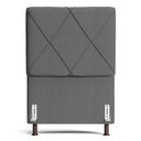 Ver imagem 2 de Cabeceira Cama Box Solteiro Mel 90cm com Frame Linho Cinza - Abmaza