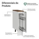 Ver imagem 5 de Balcão Porta-temperos 20cm 1 Porta (com Tampo) Branco Veludo/ Rustic Lux Madesa