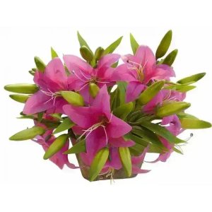 Flores Artificiais Kit com 20 Galhos de Lirio Decora Flores Artificiais