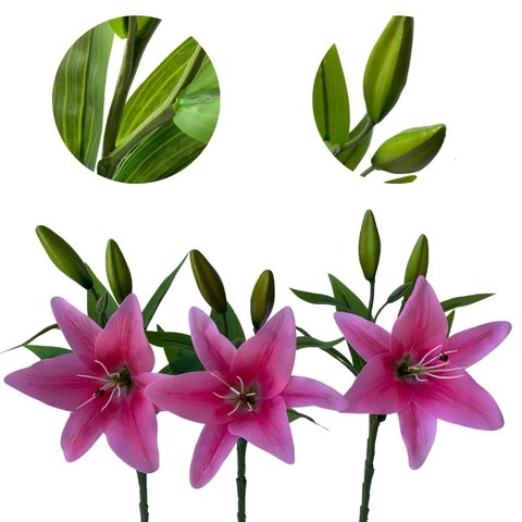 Flores Artificiais Kit com 6 Galhos de Lirio Decora Flores Artificiais - Decora Flores Artificiais