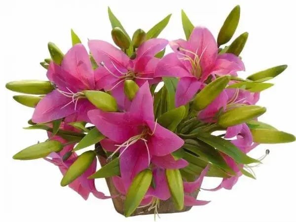 Flores Artificiais Kit com 6 Galhos de Lirio Decora Flores Artificiais - Decora Flores Artificiais - 2