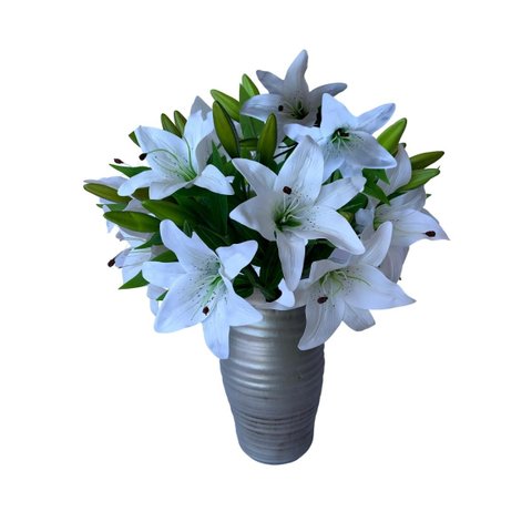 Flores Artificiais Kit com 10 Galhos de Lirio Decora Flores Artificiais