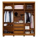 Ver imagem 2 de Guarda Roupa Casal 06 Portas Milão Imbuia C/ Pês