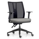 Ver imagem 1 de Cadeira de Escritório Giratória Diretor Flow F02 Base Preta Crepe Cinza - Lyam Decor