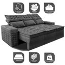 Ver imagem 3 de Sofá 3 Lugares Retrátil e Reclinável Cama inBox Senses 2,00m Velusoft Cinza