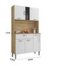 Armário de Cozinha Compacta 6 Portas 1 Gaveta Pan - Freijó Supremo - 2