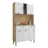 Armário de Cozinha Compacta 6 Portas 1 Gaveta Pan - Freijó Supremo - 7