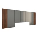 Ver imagem 1 de Cabeceira Cama Queen Ripada 3,0m MDF Cinza Sagrado com Nogueira Cadiz Casa Lar Shop