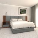 Ver imagem 4 de Cabeceira Cama Queen Ripada 3,0m MDF Cinza Sagrado com Nogueira Cadiz Casa Lar Shop