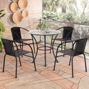 Ver imagem 7 de Jogo de Mesa 4 Cadeiras Happy Hour para Área Externa em Aço e Fibra Sintética Preto