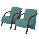Ver imagem 1 de Kit 2 Poltronas Vênus 1 Lugar Pé Madeira D Salla Turquesa
