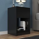 Ver imagem 1 de Mesa de Cabeceira Cor Preto Retro com Gaveta e Nicho