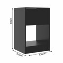 Ver imagem 3 de Mesa de Cabeceira Cor Preto Retro com Gaveta e Nicho
