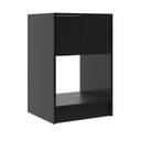 Ver imagem 2 de Mesa de Cabeceira Cor Preto Retro com Gaveta e Nicho