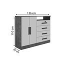 Ver imagem 4 de Cômoda Sapateira 4 Gavetas Branco Cronus 1.36 D'doro