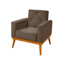 Ver imagem 3 de Kit Sofá Bari Retrátil Reclinável 1,90m Pillow + Poltrona Florença Espuma Premium - Amêndoa Veludo