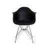 Cadeira Eiffel Eames com Braço Base Cromada Preta - 2