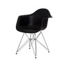 Cadeira Eiffel Eames com Braço Base Cromada Preta - 1