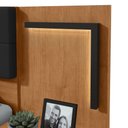 Ver imagem 3 de Cabeceira Casal 160cm 2 Mesas de Cabeceira com LED Calitan - Lp - Rei de Casa Amendoa Clean/Preto Fo