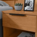 Ver imagem 5 de Cabeceira Casal 160cm 2 Mesas de Cabeceira com LED Calitan - Lp - Rei de Casa Amendoa Clean/Preto Fo