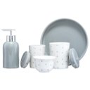 Ver imagem 4 de Kit Higiene Bebê Infantil Porta Algodão Banheiro Quarto 5 Peças / Kh-080cz Pgb Poá Cinza