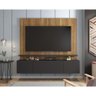 Painel Home Para TV Até 75 Polegadas Sala Marrom e Preto - 2