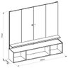 Painel Home Para TV Até 75 Polegadas Sala Marrom e Preto - 5