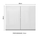Ver imagem 3 de Armário De Cozinha Aéreo 100% MDF 80 cm 2 Portas Branco Brilho Acordes Madesa