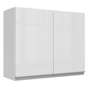 Ver imagem 1 de Armário De Cozinha Aéreo 100% MDF 80 cm 2 Portas Branco Brilho Acordes Madesa