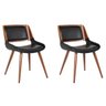 Kit 2 Cadeiras Decorativas Escritório Recepção New Design Pés Madeira Preta - 1