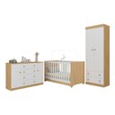 Ver imagem 2 de Quarto de Bebê Completo com Berço Americano 3 em 1/Guarda-Roupa/Cômoda Flor Multimóveis MP4941