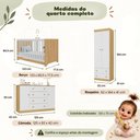 Ver mais imagens de Quarto de Bebê Completo com Berço Americano 3 em 1/Guarda-Roupa/Cômoda Flor Multimóveis MP4941
