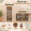 Ver imagem 5 de Quarto de Bebê Completo com Berço Americano 3 em 1/Guarda-Roupa/Cômoda Flor Multimóveis MP4941