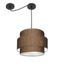 Ver imagem 1 de Lustre Sala de Jantar com Desvio Vivare Md-4397 Cúpula em Tecido 40cm Café 127/220v