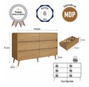 Ver imagem 6 de Cômoda 6 Gavetas Linha Curve 144cm Carvalho Xingu- Completa Móveis