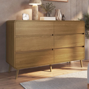 Ver imagem 1 de Cômoda 6 Gavetas Linha Curve 144cm Carvalho Xingu- Completa Móveis