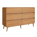 Ver imagem 3 de Cômoda 6 Gavetas Linha Curve 144cm Carvalho Xingu- Completa Móveis
