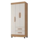 Ver imagem 3 de Guarda Roupa Solteiro Lite Ambiente 3 Portas Nature Off White - Móveis Leão
