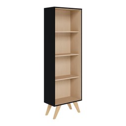 Estante de Livros Tag com 4 Prateleiras Preto Fosco Taurani Nobre Colibri Moveis - 4
