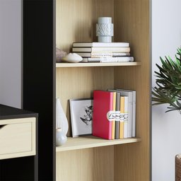 Estante de Livros Tag com 4 Prateleiras Preto Fosco Taurani Nobre Colibri Moveis - 3