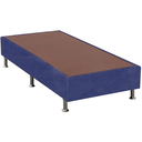 Ver imagem 1 de Base Box Solteiro Azul Suede - 38x88x188