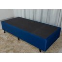 Ver imagem 4 de Base Box Solteiro Azul Suede - 38x88x188