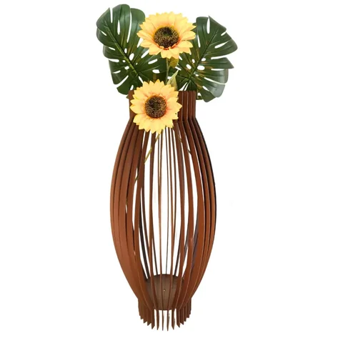 Vaso de Chão Decorativo Grande Magnólia Mdf:marrom