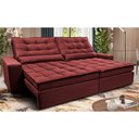 Ver imagem 1 de Sofá Retrátil e Reclinável 2,72m Molas Ensacadas Cama inBox Catar Velusoft Vermelho